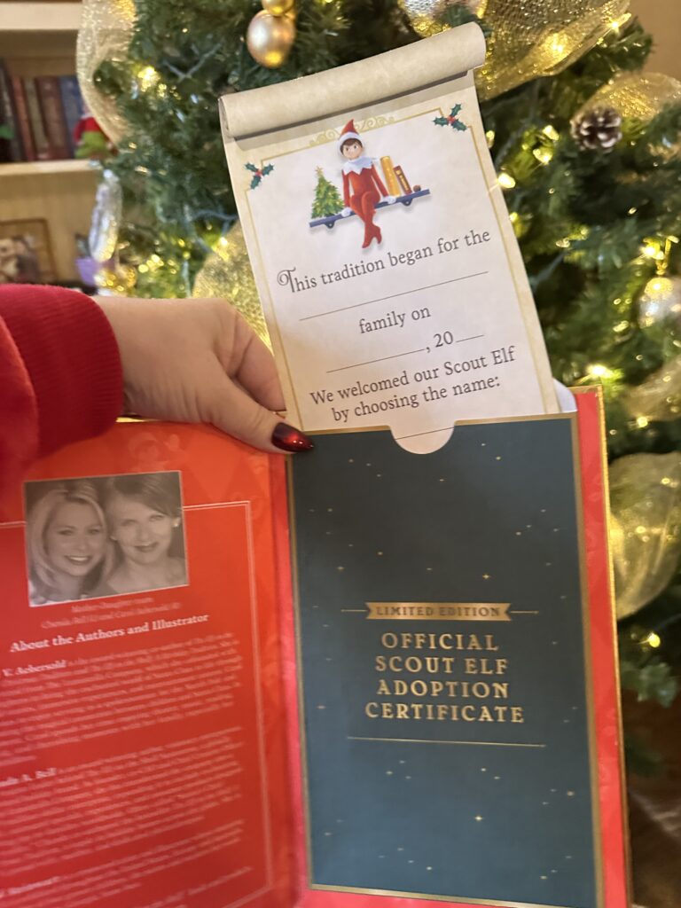 Official Scout Elf Adoption Certificate